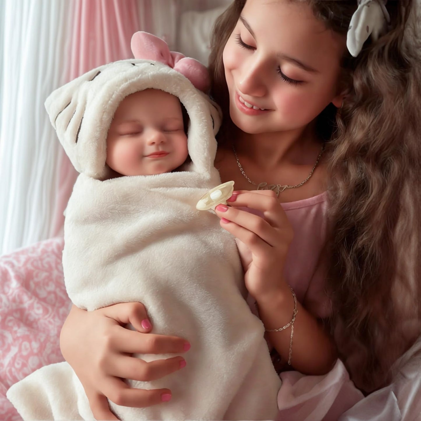 Babeside Lifelike Reborn Baby Dolls - Skylar, 17-Inch Real Baby Feeling Realistic-Newborn Sweet Smile Sleeping Dolls Real Life Baby Doll Girl With Gift Box For Cuddling, Role Playing And Collection