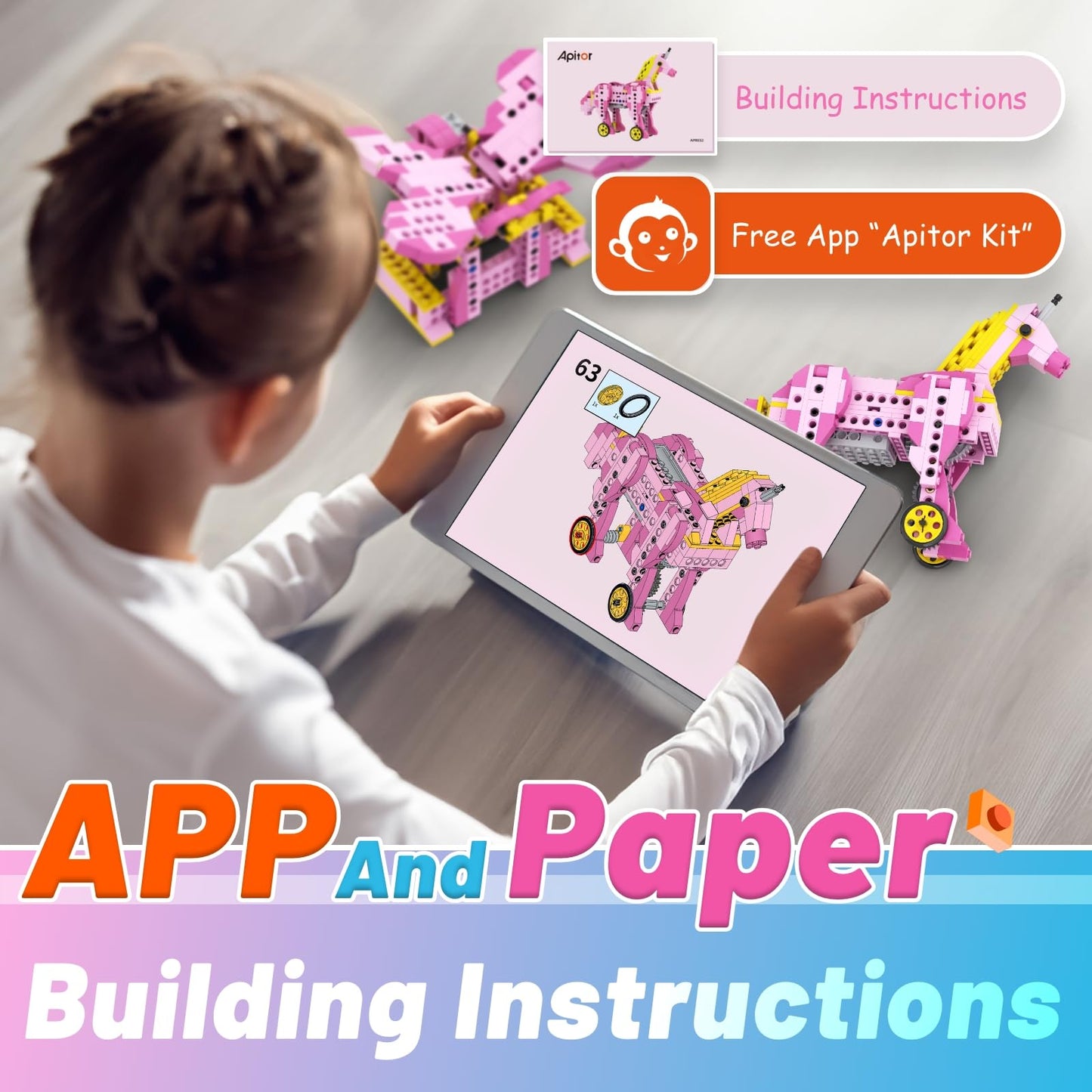 Apitor Robot G Stem Kits- Includes Large Storage, 8 In 1 Electric Building Toys For Kids 6-8 8-10, Diy Educational Construction Science Kit For Girls 6-12 Christmas Birthday Gift