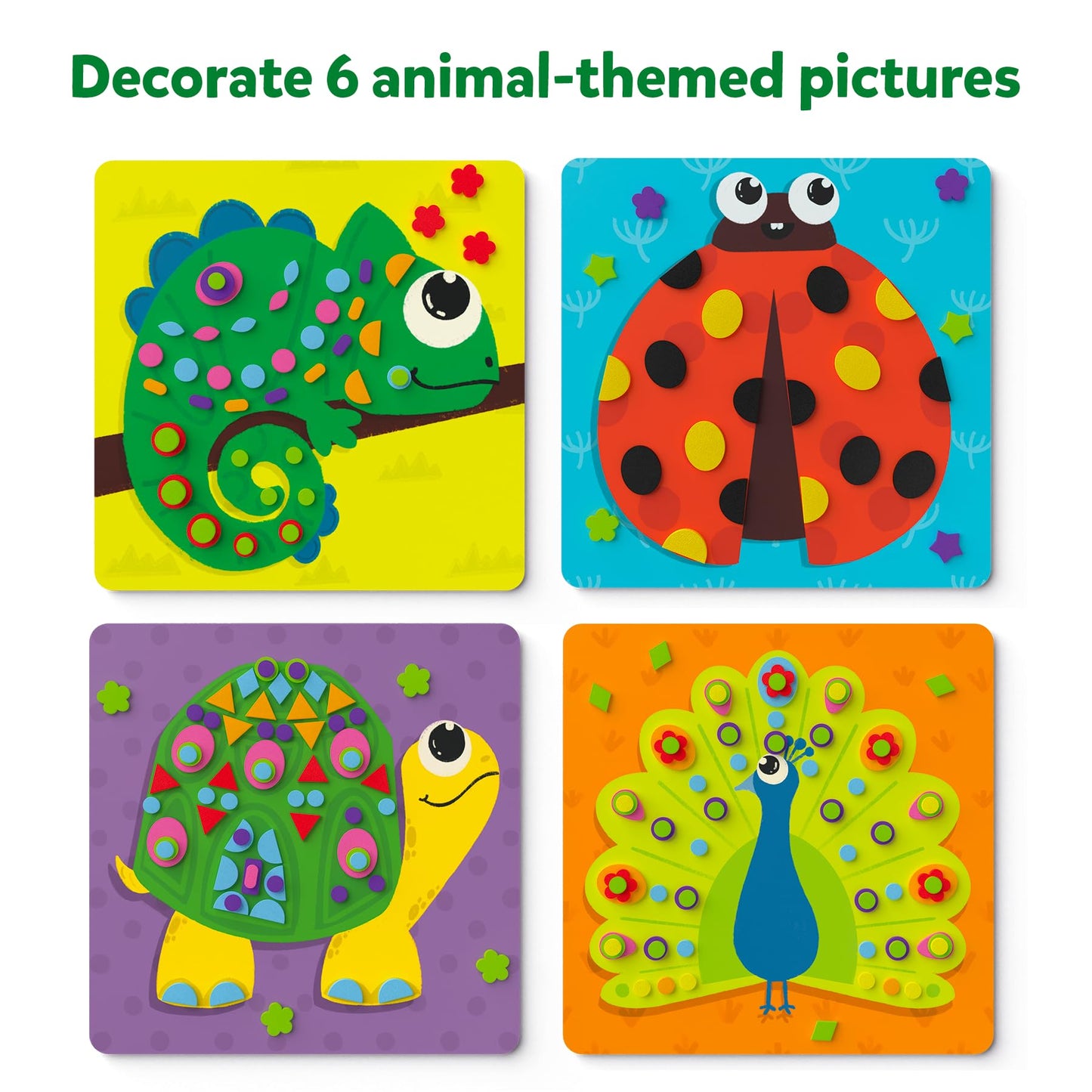 Skillmatics Art Activity - Fun With Foam Animals, No Mess Felt Sticker Art For Kids, 3D Foam Stickers, Diy Craft Kits, Gifts For Boys & Girls Ages 3, 4, 5, 6, 7