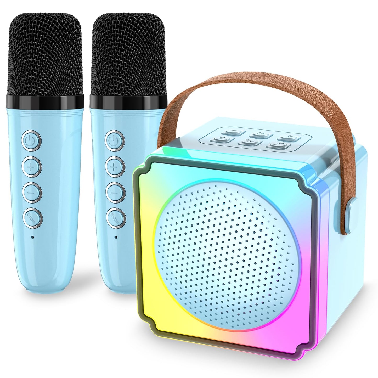 Ranphykx Mini Karaoke Machine For Kids Adults, Portable Bluetooth Speaker With 2 Wireless Microphones, Birthday Toys For Girls Ages 4 5 6 7 8 9 10 11 12+ Years Old Toddler