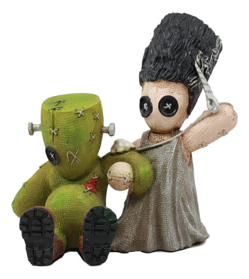 Ebros Day Of The Dead Pinheadz Monster With Voodoo Stitches Figurine Halloween Collectible Statue Fantasy Mythical Beings Undead Apocalypse Horror Icon (Mad Stitch Love Frankenstein And Bride)