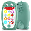 Baby Dinosaur Cell Phone Toy Removable Soft Teether Case, Lights, Music & Adjustable Volume Kids Play & Learn Pretend Phone Infa