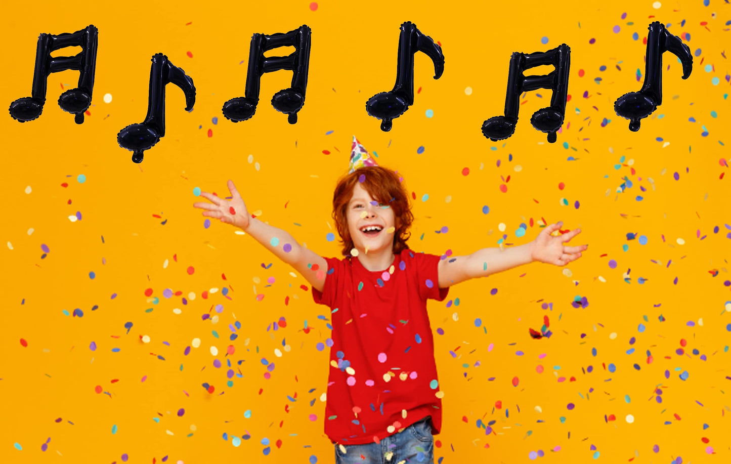 10 Pcs Music Note Black Balloon Mylar Balloon 17 Inch Happy Birthday Balloon Banner Music Balloons Use For Birthday,Birthday Par