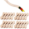 Hanaive 20 Pcs Wooden Dog Bone Track Connector Pack Accessories Wooden Train Track Adapter Connector Pieces Toy Train Set for Te