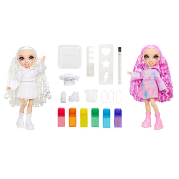 Rainbow High Watercolor & Create Fashion Diy Doll With Washable Watercolors + Tie-Dye Kit, Purple Eyes, Curled Hair, Bonus Top & Shoes. Color, Create, Play, Rinse And Repeat. Creative 4-12+
