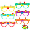 Hxezoc 12 Pcs Diy Building Bricks Glasses Building Blocks Games For Kids Creative Building Block Glasses Party Favors, Carnival Birthday Party Games Supplies