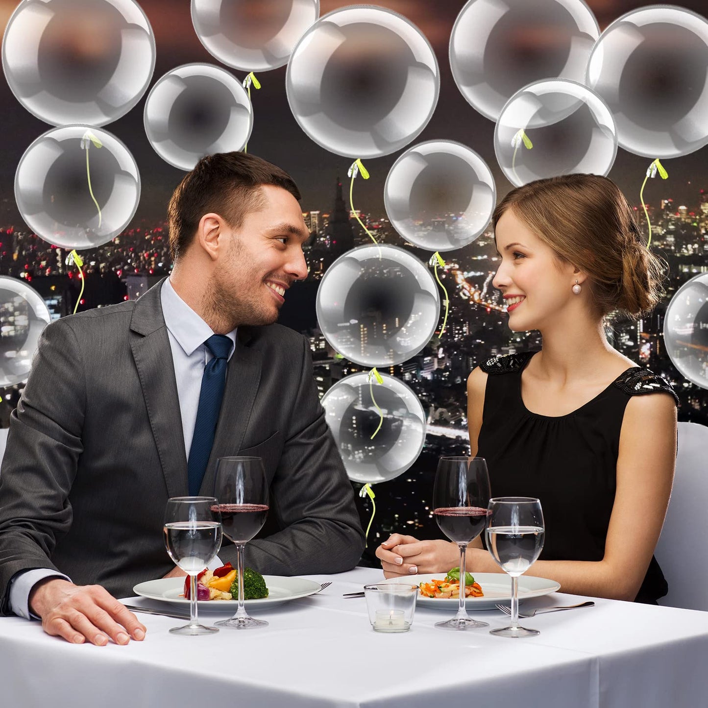 50 Pcs Clear Bubble Bobo Balloons Burbuja Transparent Clear Balloons For Christmas Wedding Birthday Indoor Outdoor Party Decoration(8 Inch, 10 Inch, 12 Inch)