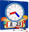 Scribbledo Writable Dry Erase Learning Clock For Kids Write & Wipe Demonstration Clock For Kids Learning To Tell Time Classrooms