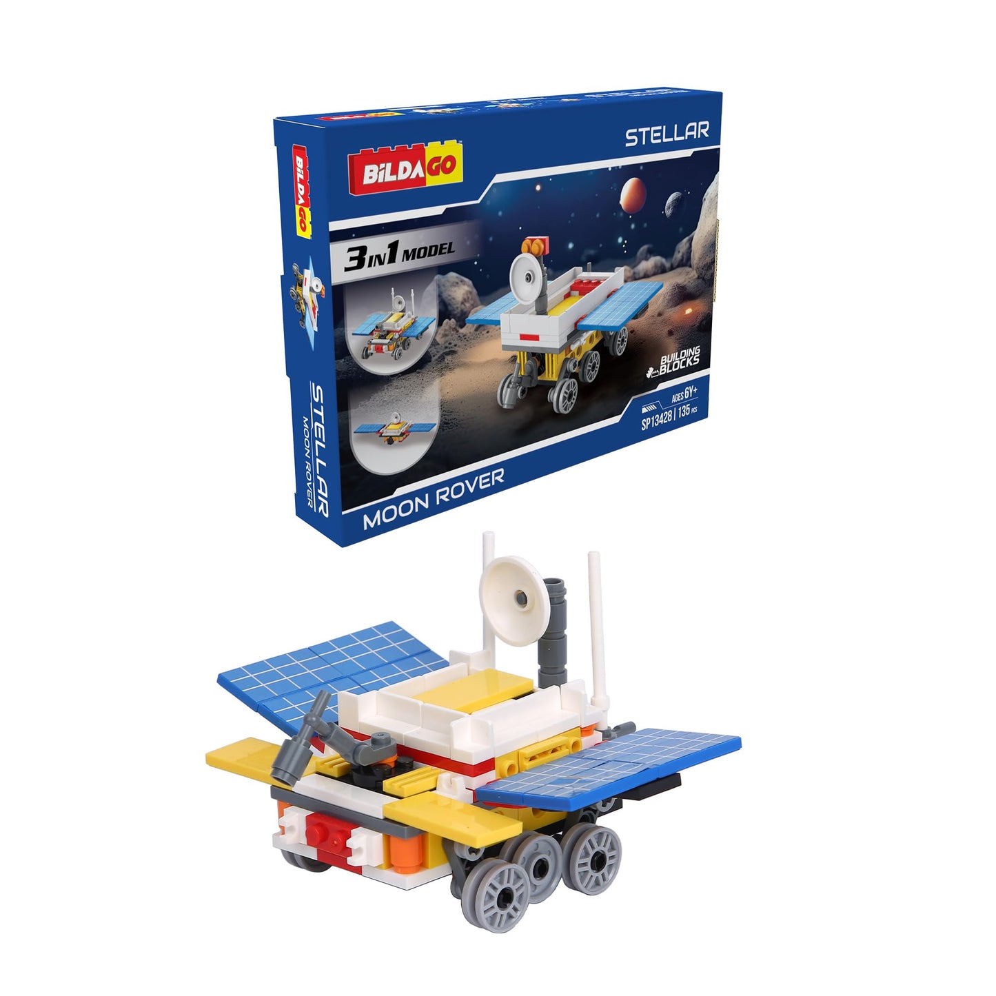 Bildago Stellar Moon Rover 3 In 1 Model (135 Pcs) | Building Block Sets | For 6 Years+ | Stellar Series