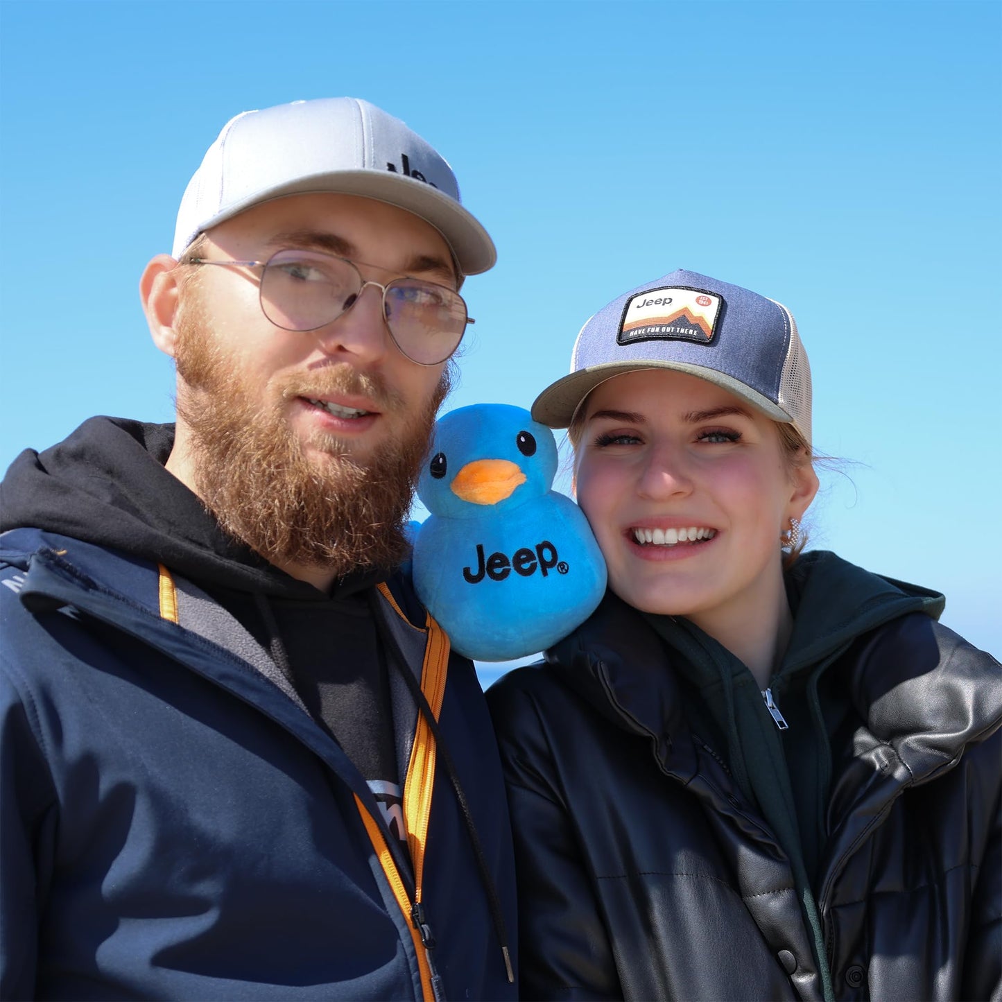 Jeep Text Logo Stuffed Animal Plush Duck Blue -Perfect Enthusiasts You'Ve Been Ducked (Blue)