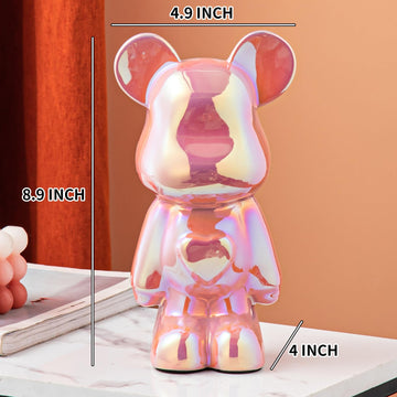 Yundu Ceramic Piggy Bank For Kids And Adults - Coin Bank For Girls And Boys - Pink Love Bear Decoration - Modern D Cor, Hypebea