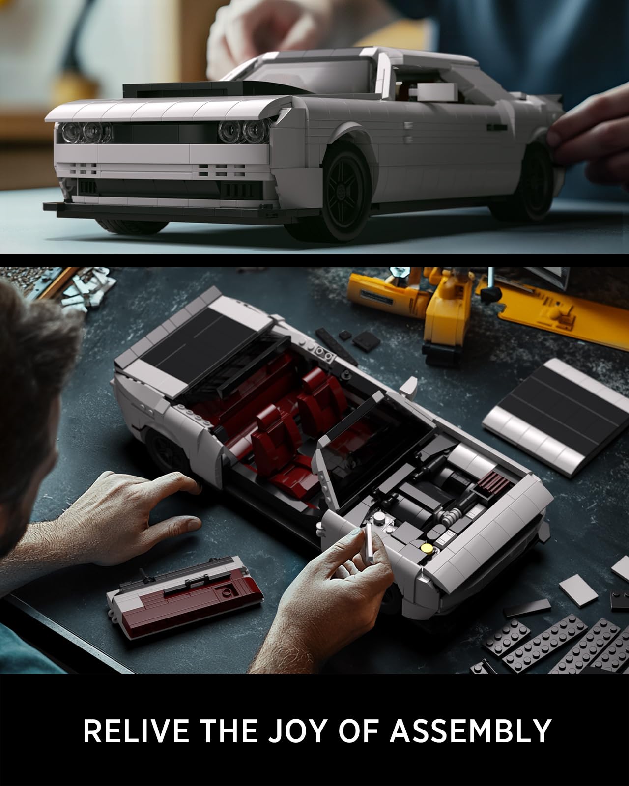 Nifeliz Demon Muscle Car Model Set, Iconic Building Toy Model For Adults, Ideal Display Set For Gift-Giving To Muscle Car Fans (1225 Pcs, Nf10284)