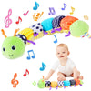 Pau1Hami1ton Baby Toys 0-3-6-12 Months Musical Plush Caterpillar Toy,Newborn Toys with Crinkle and Rattles,Baby Sensory Toys,New