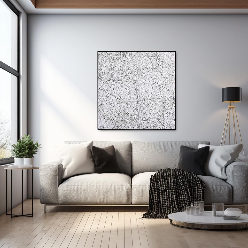 Bgraamiens Puzzle-The Lines -1000 Pieces Black And White Simple Fashion Challenge Blue Board Jigsaw Puzzles