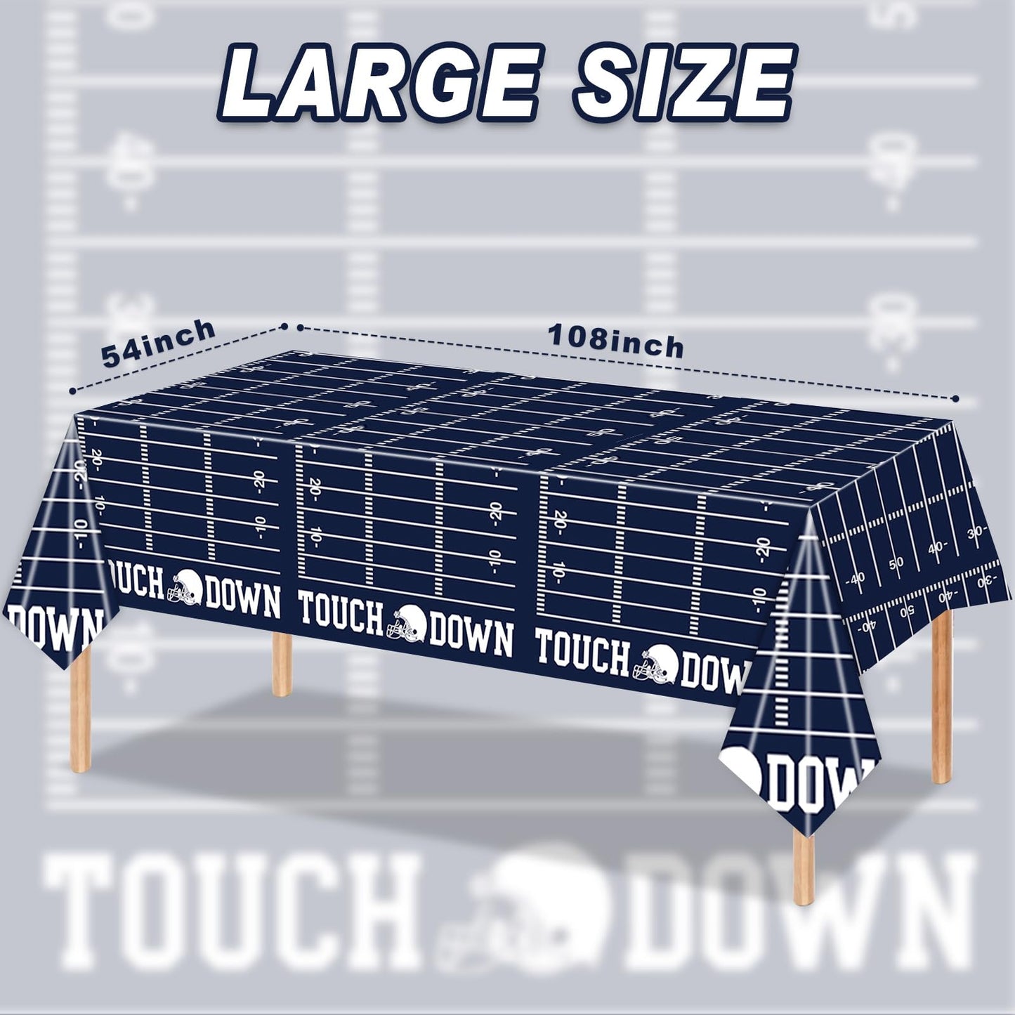 Rejoice Bunny 3Pcs Football Party Tablecloths Sport Themed Party Decorations American Rugby Tablecloth Banner Game Day Disposabl