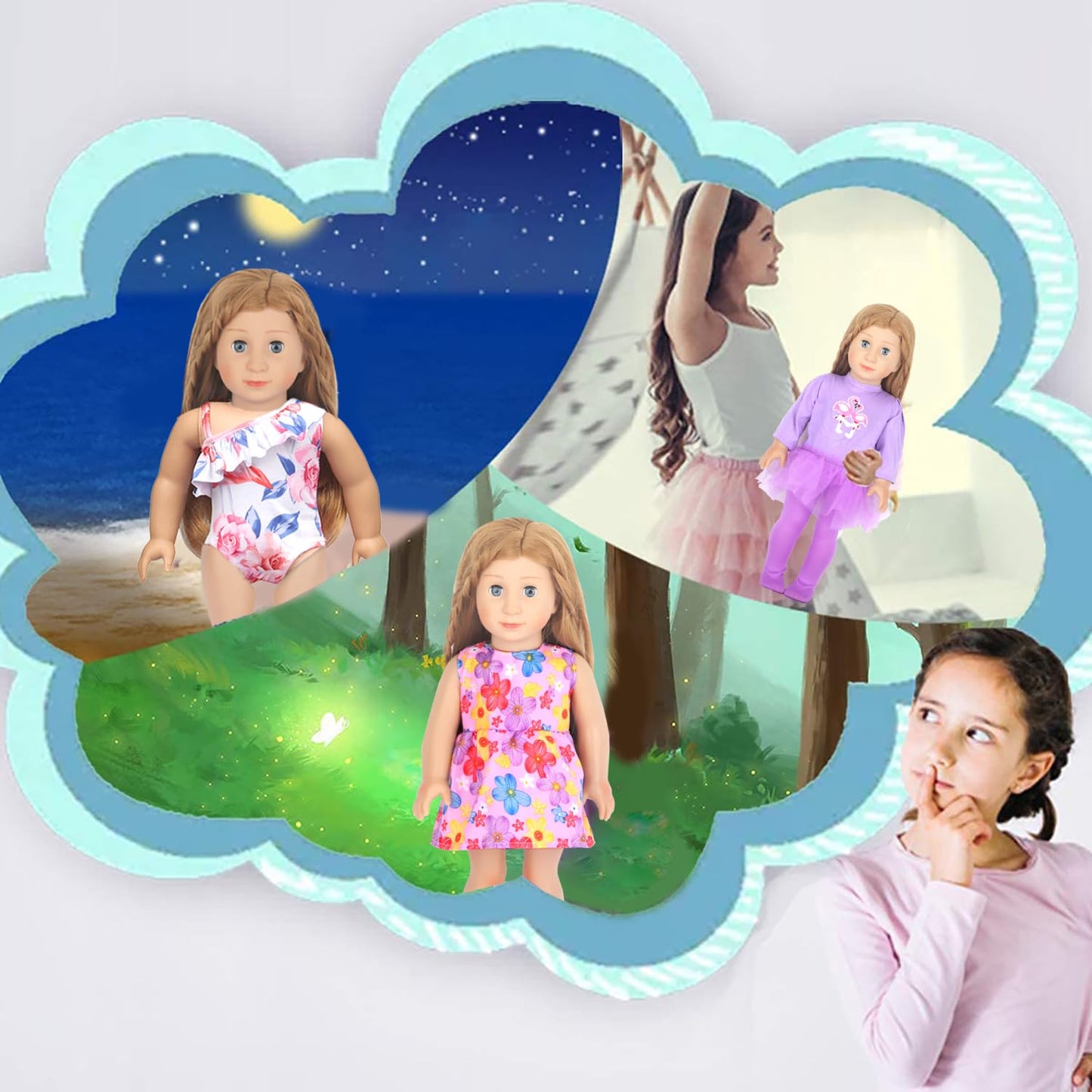 Augfrog 10 Sets Of 18 Inch American Doll Clothes, Including 10 Of Doll Clothing Dress Outfits For American Dolls, Birthday Gifts