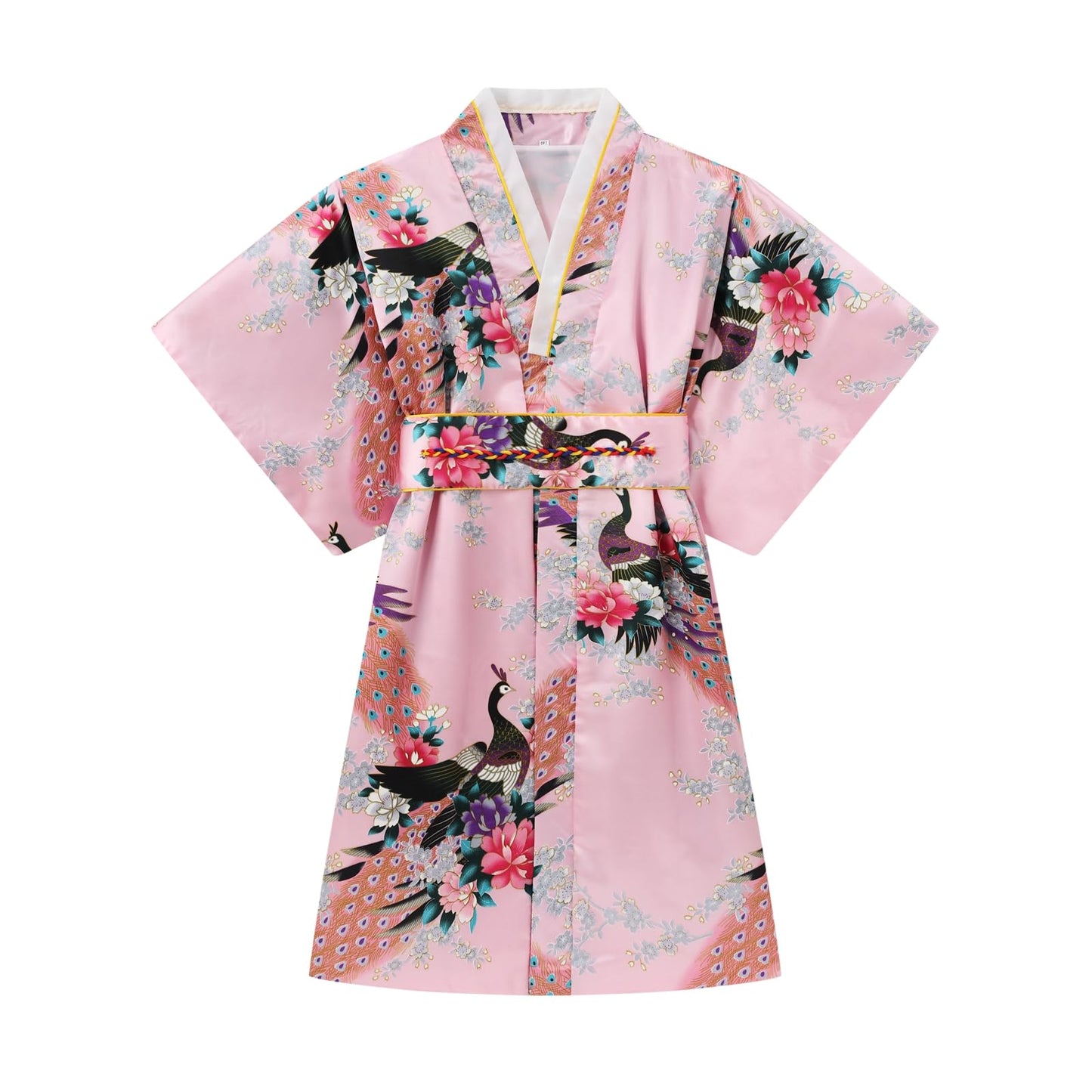 Cutey May Japanese Traditional Dress For Girls Costume Kimono For Kids Set (Pink, 8-9Years(140Cm))