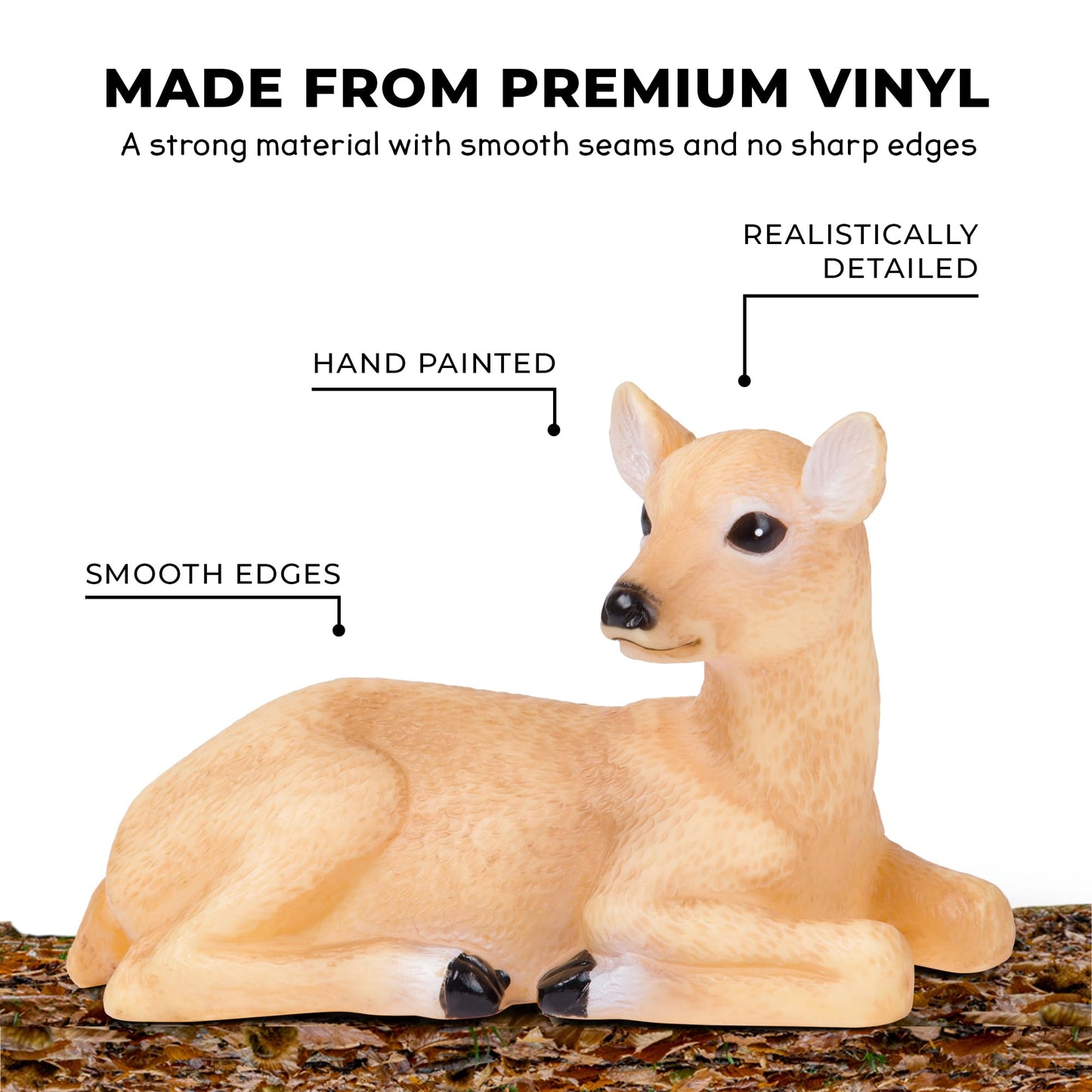Learning Minds Jumbo Forest Animal Figures Set - 8 Vinyl Woodland Toys for Toddlers Age 1-3, Multi-colour, Large, Model 33235