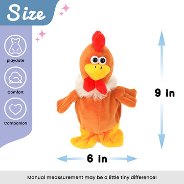 Hopearl Talking Chicken Repeats What You Say Walking Chick Electric Interactive Animated Toy Speaking Plush Buddy Gifts For Todd