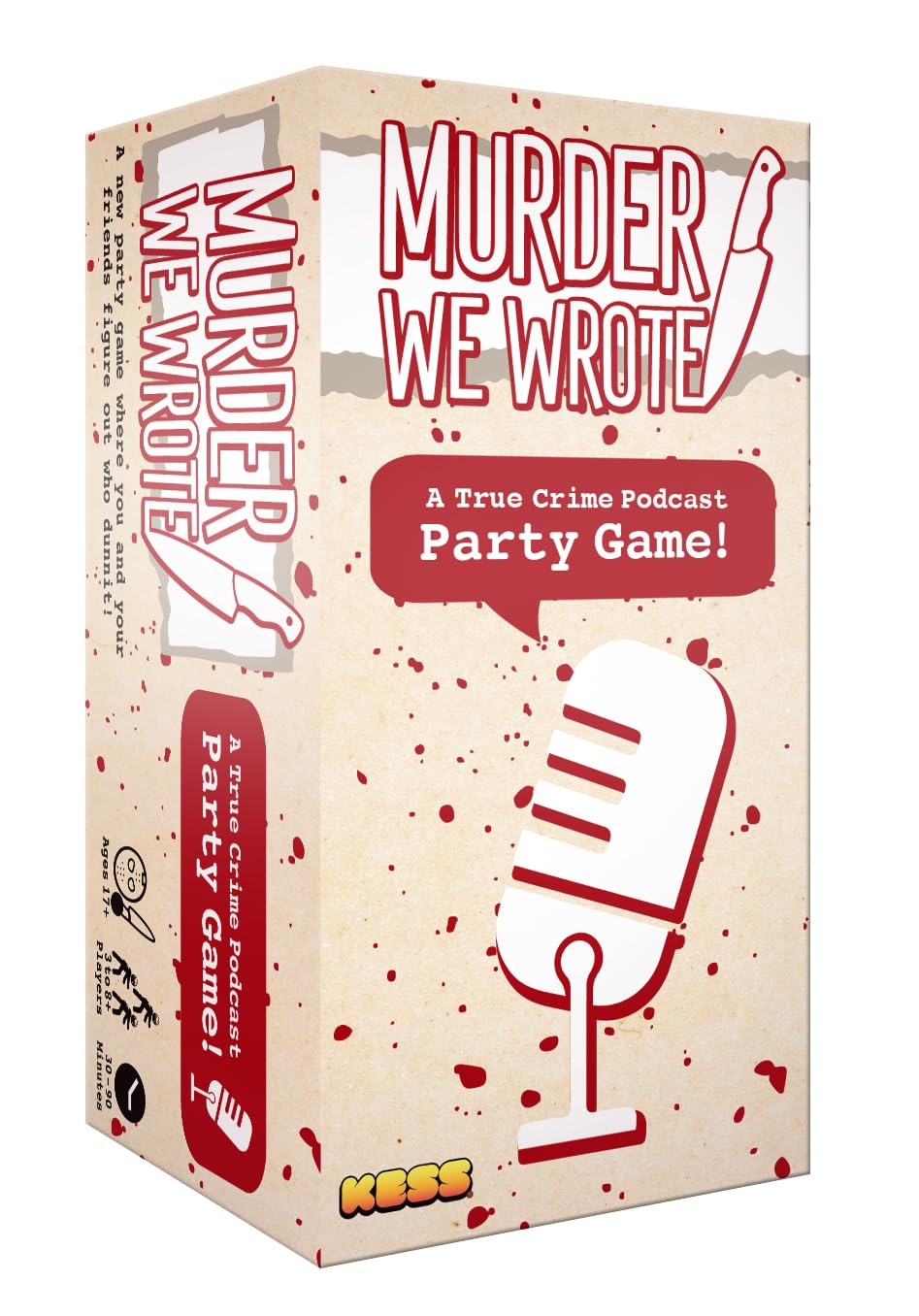KESS Murder We Wrote Party Game for Adults & Teens, 3-8 Players, Cardstock, Multicolored, 4x8x3 inches, Ages 14+