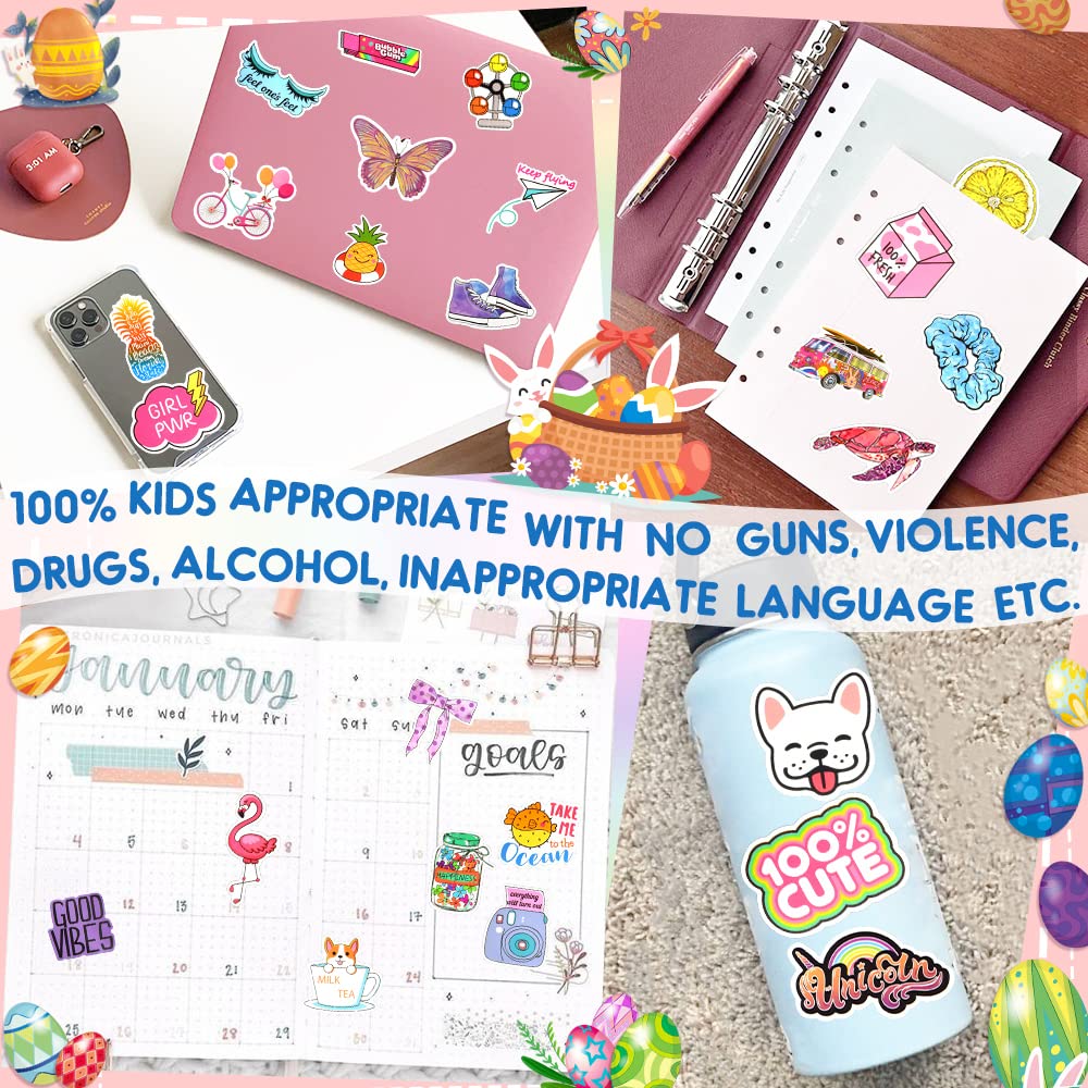 Qtl 250Pcs Cute Vinyl Stickers For Girls Stickers For Kids Teens Girls Easter Basket Stuffers Gifts Water Bottle Stickers For Hy
