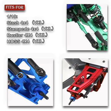 Hopsuprc Upgrades Part For 1/10 Rustler/Stampede/Slash Vxl 4X4,Big Bore Rc Shocks&Steel Drive Shaft Cvd&A Arm&Caster Block,Steer