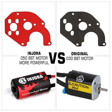 INJORA RC Motor II 050 66T Brushed Motor with Metal Mount for SCX24 Gladiator Bronco C10 JLU Deadbolt B17 Axial 1/24 Crawler Upg