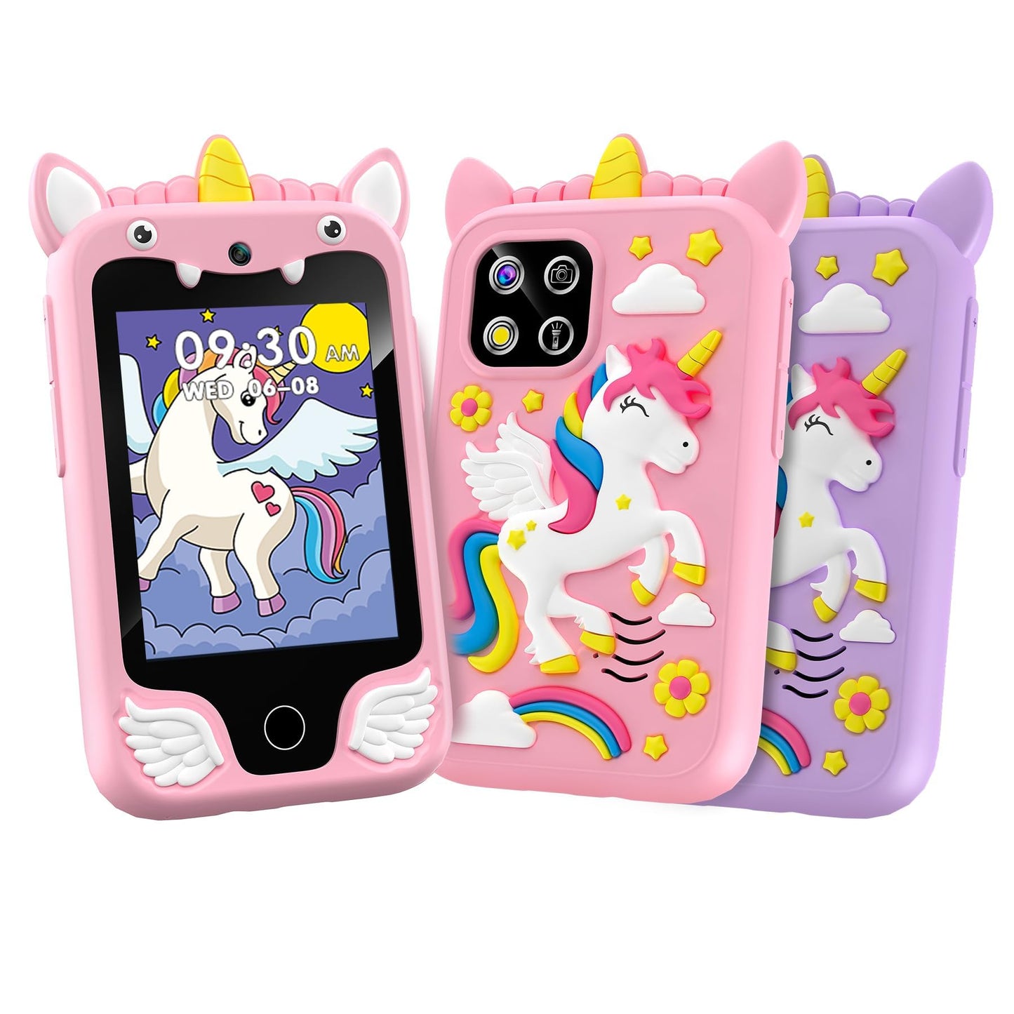 Kids Smart Phone Toys for Girls, Multi-Function Kids Phone with 2.8 Touchscreen and HD Dual Camera, Christmas/ Birthday Unicorns