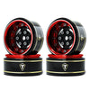 Treal 1.0 Beadlock Wheels for SCX24 AX24 TRX4M - Red Aluminum Deep Dish Rims (4P)