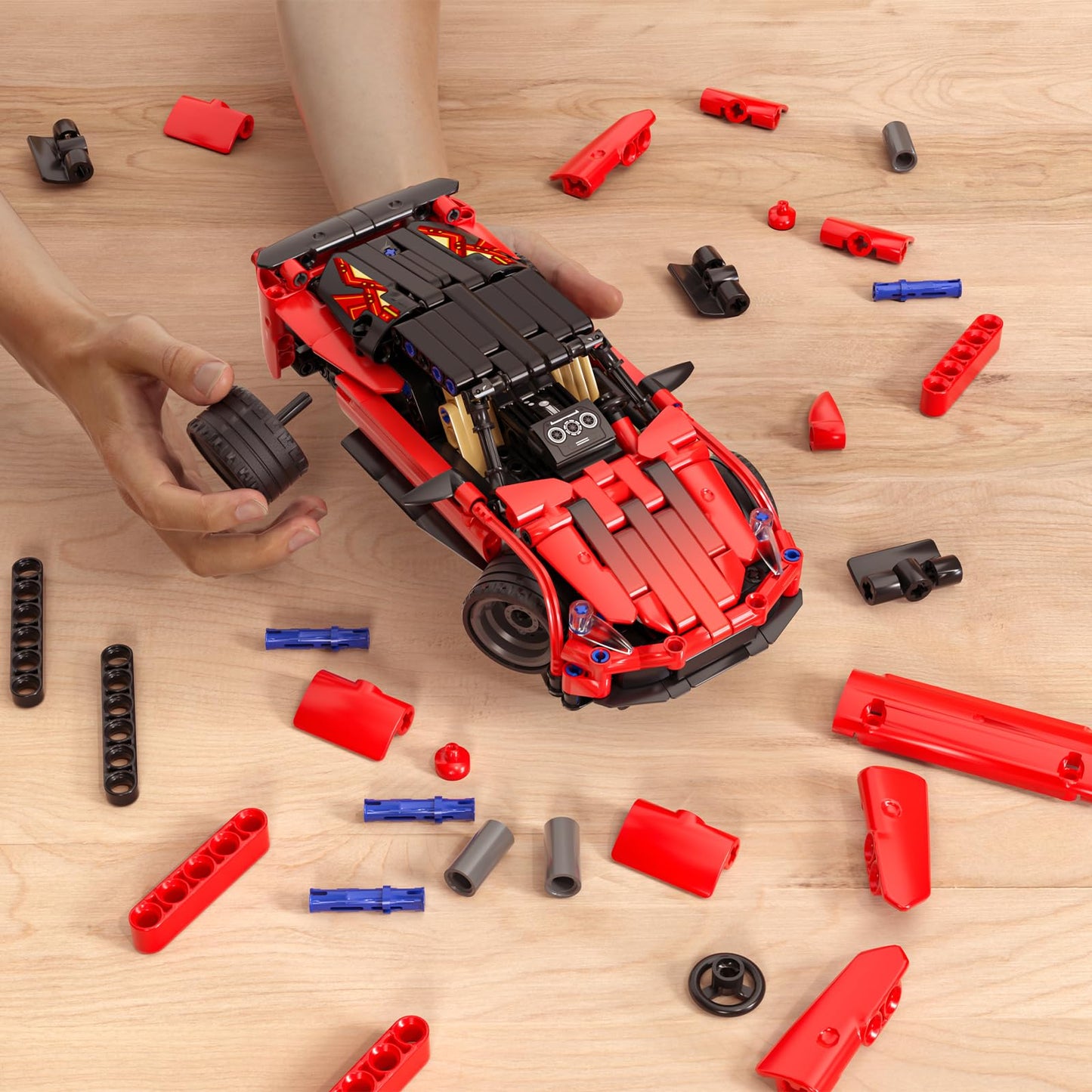 Hsanhe Remote Control Racing Car Building Kit, Compatible With Lego Stem Toys For Kids 2 In 1 Model Car Kit 425 Pcs, Gifts Toys