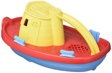 Green Toys Tugboat - Kids Bath Toy, Recycled Plastic, Dishwasher Safe, Multi-Color, Model TUG01R-ACB, One Size