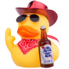 CoFuBcad Rubber Duck Car Decoration - Red Duck with Cowboy Hat, Sunglasses & Accessories