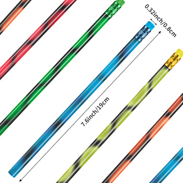 Outus 100 Pieces Color Changing Mood Pencil 2B Changing Fun Pencil Assorted Color Thermochromic Pencils with Eraser for Christma