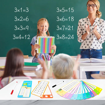 Anemeeoke Multiplication Flash Cards + Pop Fidget Multiplication Chart, Times Table Educational Flashcard 3Rd Grade, 4Th, 5Th, 6