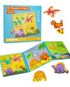 Magnetic Puzzles For Toddlers 2-4, Travel Puzzles Games For Kids Ages 1-3, Dinosaur Activities Toy Wooden Jigsaw Puzzles Book Fo