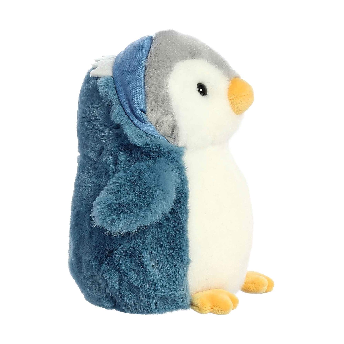 Aurora Playful Pompom Penguin Dragon Stuffed Animal - Vibrant Companions - Endless Fun - Blue 7 Inches