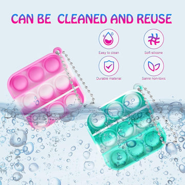 150 Pcs Mini Pop Fidget Toys Pack Party Favors, Easter Silicone Squeeze Pop Bubble Fidget Bulk Sensory Toys, Pop Keychain Bubble