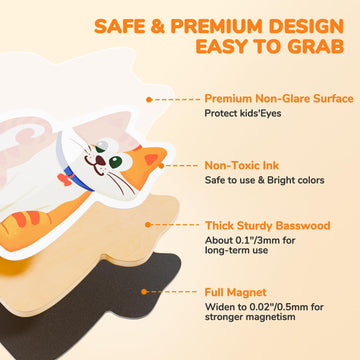 Joycat Wooden Fridge Magnets For Kids - 10 Cute Farm Animals Refrigerator Magnets For Toddlers, Large Kids Magnetic Toys, Fun Ed