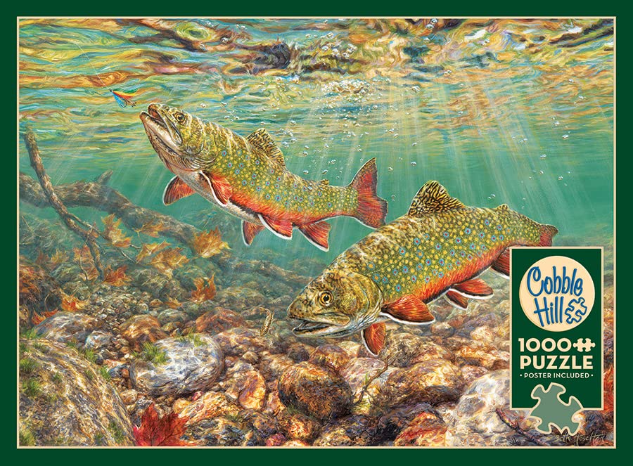 Cobble Hill 1000 Piece Puzzle - Brook Trout - Sample Poster Included
