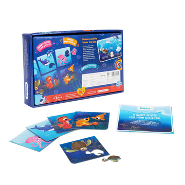 LoveDabble Mother and Baby Animal Match Puzzle - Mommy and Me - Under The Sea | Puzzles for Kids Ages 2-4 | Animal Puzzles for T