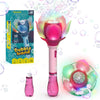 PANACARE Pink Bubble Wand Blower for Kids - Automatic Bubble Machine with 10,000+ Bubbles, Battery & Light - Perfect for Parties & Outdoor Fun