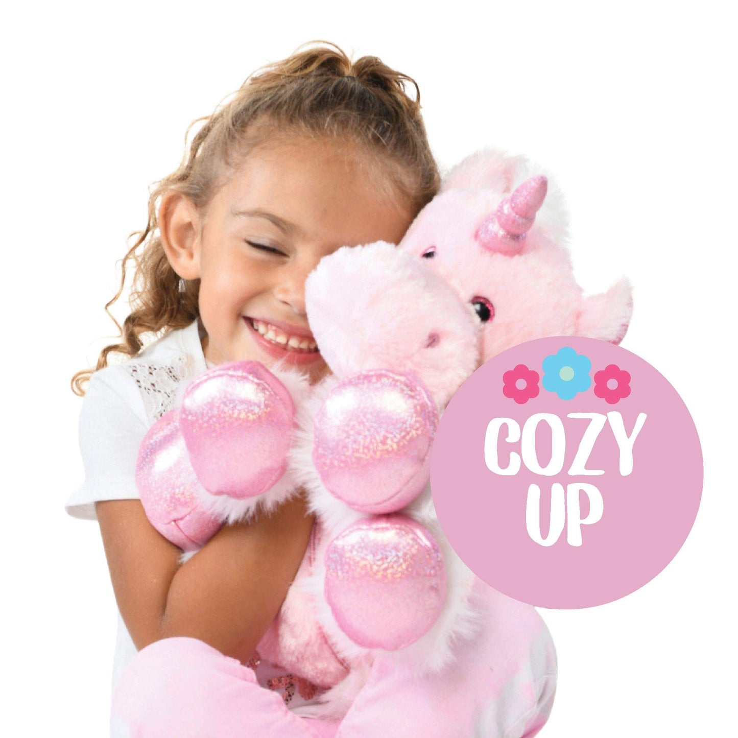 Prextex Plush Unicorn With Zippered Pouch For Its 3 Little Plush Baby Unicorns - Plushlings Collection Soft Stuffed Animal Playset