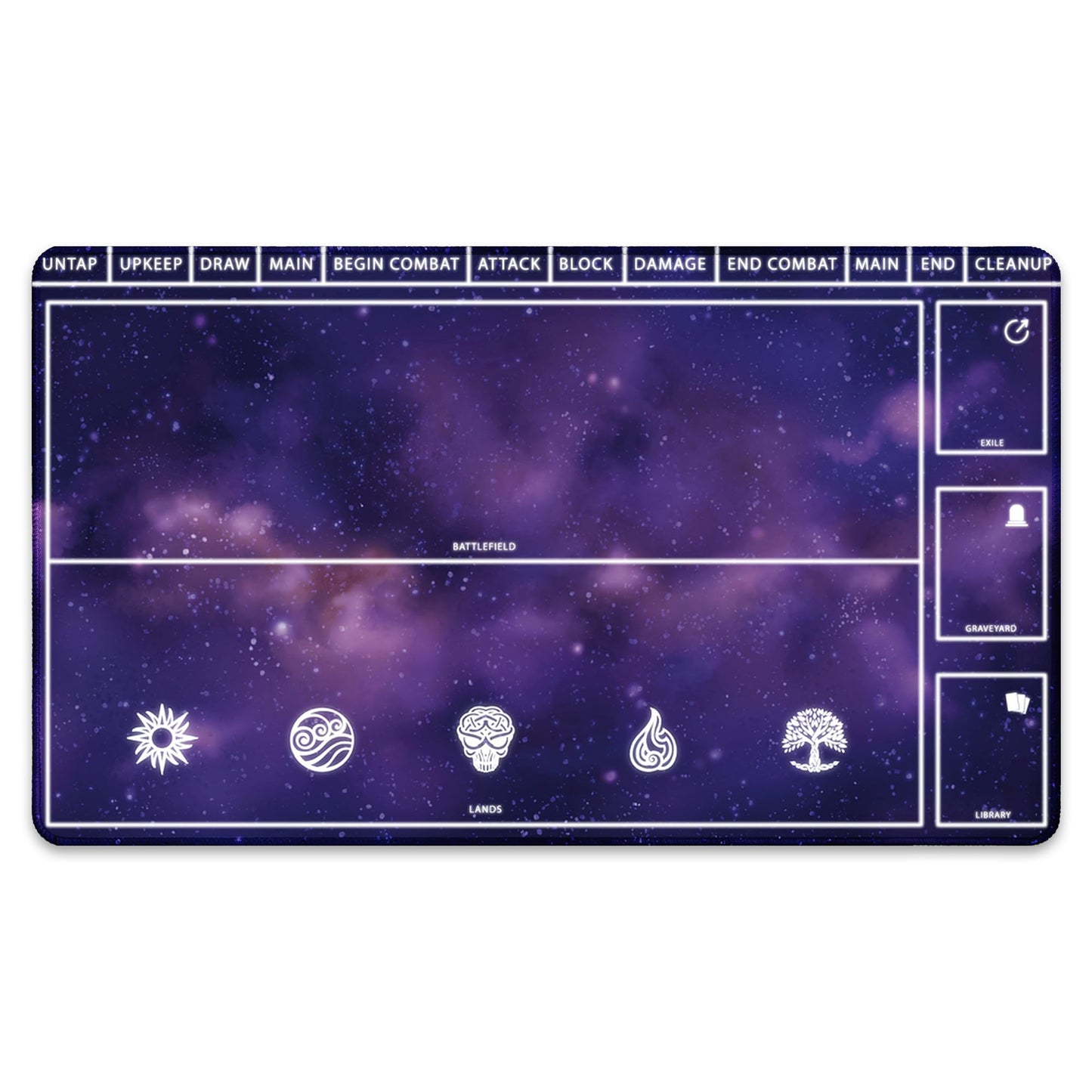Paramint Cosmic Purple Playmat With Zones (Stitched) - Mtg Playmat - Compatible With Magic The Gathering Playmat - Play Mtg, Yug