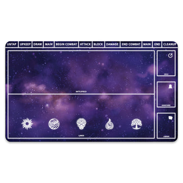 Paramint Cosmic Purple Playmat With Zones (Stitched) - Mtg Playmat - Compatible With Magic The Gathering Playmat - Play Mtg, Yug
