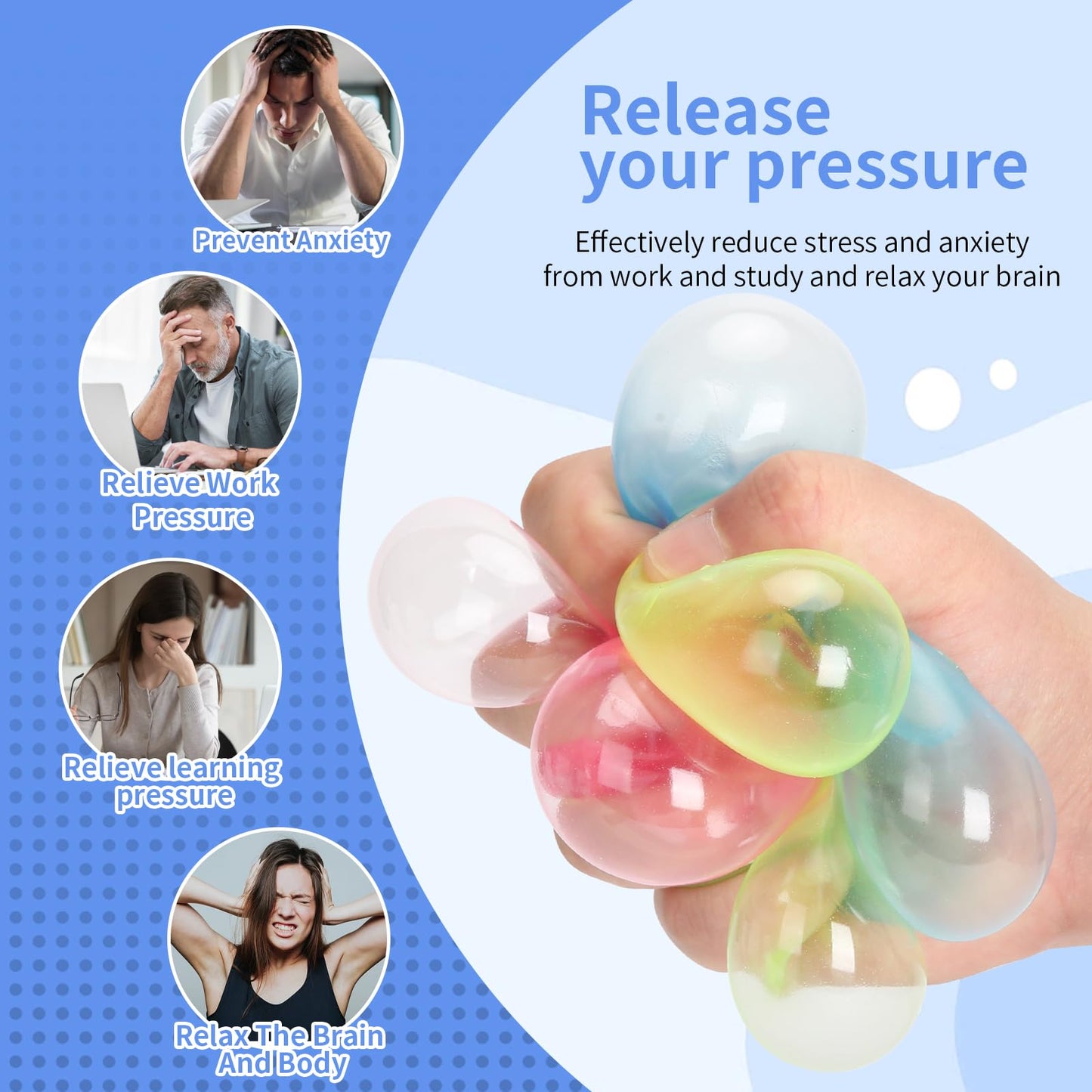 12 Pack Glow In The Dark Sticky Balls, Party Favors Fidget Toys Stress Balls For Kids And Adults, Lumi Balls Toys,Ceiling Balls,Sensory Balls,Dream Balls