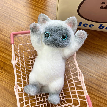 Big Taba Squishy Cat, Fluffy Sticky Soft Realistic Cat,Stress Relieving Cute Large Cat Toys For Family Or Friends (Siamese Cat)