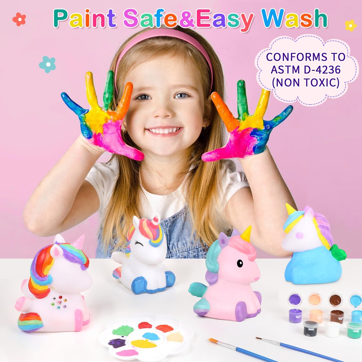 Dededa 2Pcs Paint Your Own Unicorn Night Light Art Kit, Arts And Crafts For Kids Ages 4-8,Unicorn Toys Unicorns Gifts For Girls