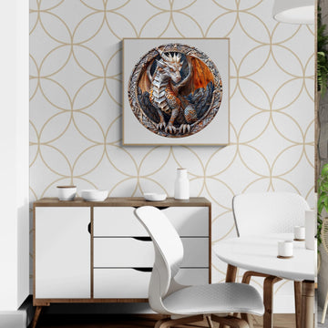 WOODBESTS Wooden Puzzles for Adults (200 Piece, M, 11.4''x11.4'') Guardian Dragon Puzzle Beautiful Wooden Box, Wooden Jigsaw Puz