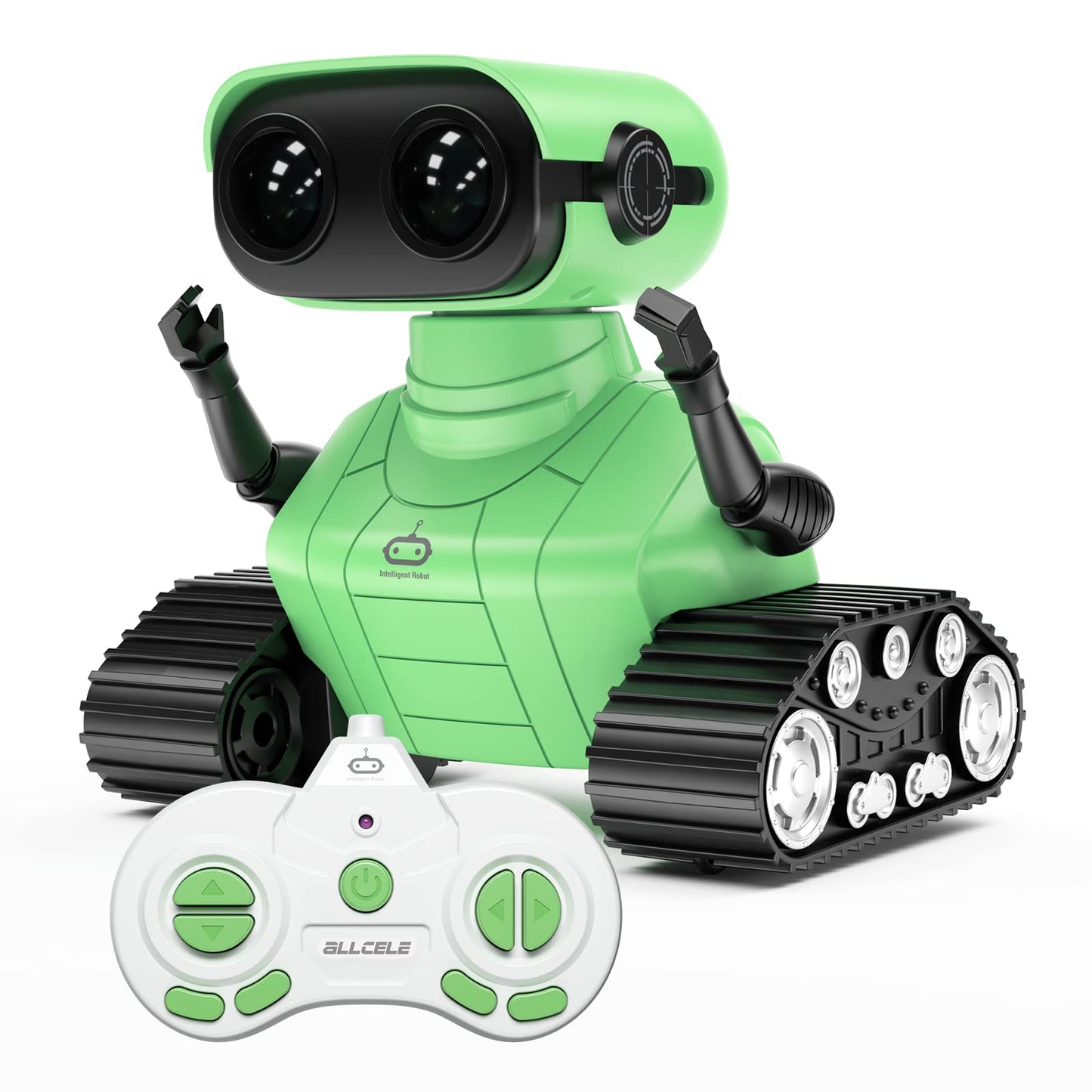 ALLCELE Robot Toys, Rechargeable RC Robot for Boys and Girls, Remote Control Toy with Music and LED Eyes, Gift for Children Age