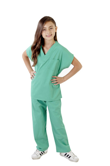 Natural Uniforms Childrens Scrub Set-Soft Touch-Role Play Costume Set (Surgical Green, 8/10)